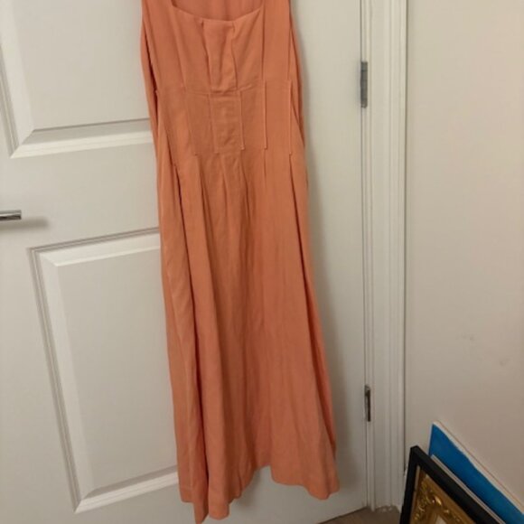 Peach Linen Dress - Picture 2 of 4